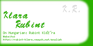 klara rubint business card